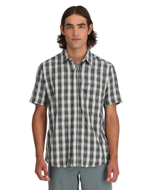 Short Sleeves|Simms Fishing Men's Big Sky Shirt - Short Sleeve Exuma Plaid