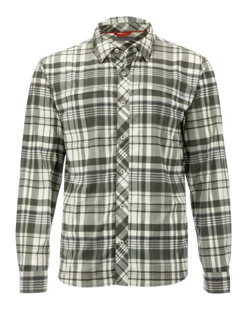 Long Sleeves|Bug Hoodies & Shirts|Simms Fishing Men's Bugstopper® LS Fishing Shirt Foliage Madras Plaid