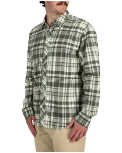 Long Sleeves|Bug Hoodies & Shirts|Simms Fishing Men's Bugstopper® LS Fishing Shirt Foliage Madras Plaid