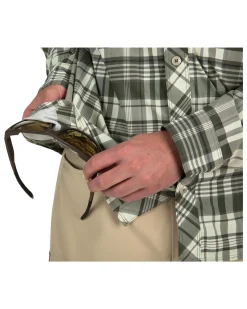 Long Sleeves|Bug Hoodies & Shirts|Simms Fishing Men's Bugstopper® LS Fishing Shirt Foliage Madras Plaid