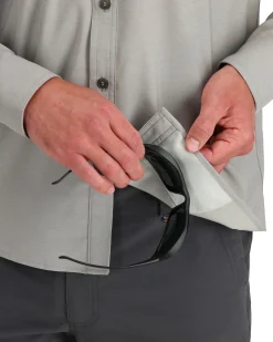 Long Sleeves|Simms Fishing Men's Simms Challenger LS Shirt 2024 Mahogany Riverbed Print