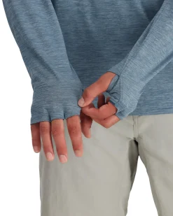 Long Sleeves|Simms Fishing Men's SolarFlex® Cooling Hoody 2024 Neptune