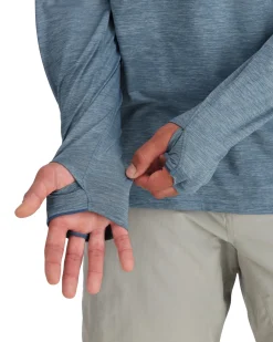 Long Sleeves|Simms Fishing Men's SolarFlex® Cooling Hoody 2024 Neptune