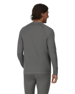 Base Layers|Simms Fishing Men's Strata 160 LS Baselayer Crew Dark Grey Heather