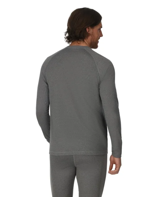 Base Layers|Simms Fishing Men's Strata 160 LS Baselayer Crew Dark Grey Heather