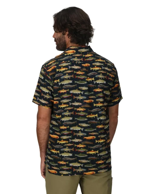 Short Sleeves|Simms Fishing Men's Tailout SS Shirt - Natural Trout Parade