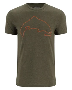 Discount Men's Trout Outline T-Shirt T-Shirts|Short Sleeves