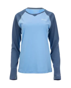 Long Sleeves|Sun Hoodies & Shirts|Simms Fishing Women's Sun Shirt Cornflower Heather
