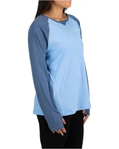 Long Sleeves|Sun Hoodies & Shirts|Simms Fishing Women's Sun Shirt Cornflower Heather