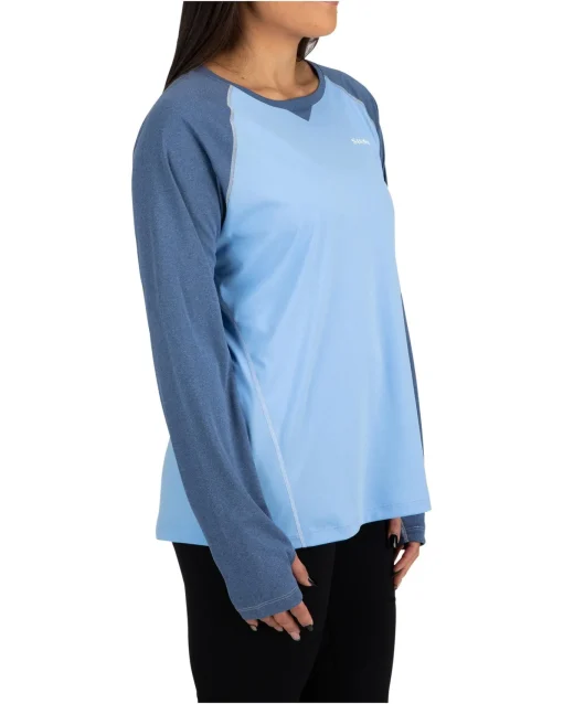 Long Sleeves|Sun Hoodies & Shirts|Simms Fishing Women's Sun Shirt Cornflower Heather