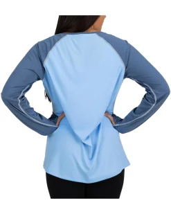 Long Sleeves|Sun Hoodies & Shirts|Simms Fishing Women's Sun Shirt Cornflower Heather