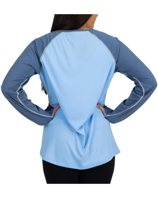 Long Sleeves|Sun Hoodies & Shirts|Simms Fishing Women's Sun Shirt Cornflower Heather
