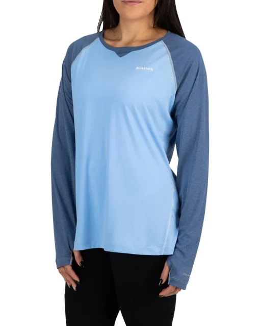 Long Sleeves|Sun Hoodies & Shirts|Simms Fishing Women's Sun Shirt Cornflower Heather